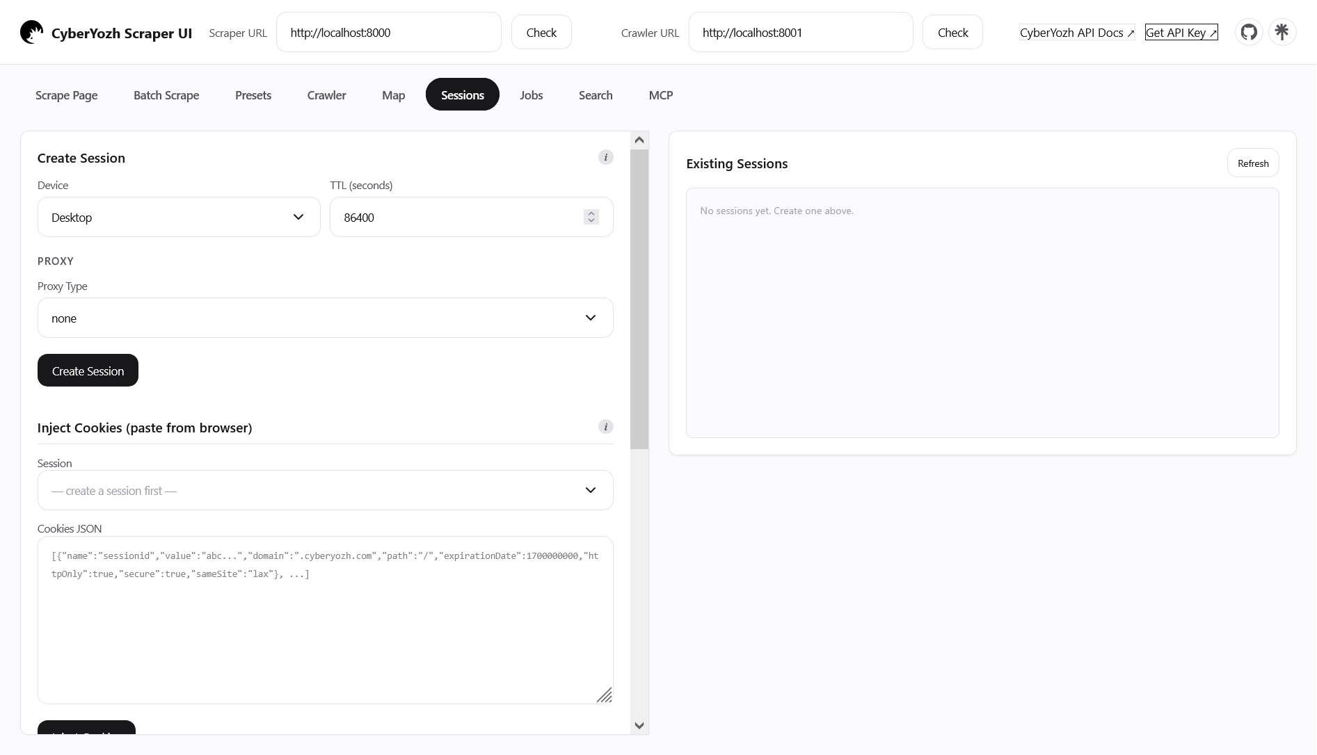 Настройка сессий в CyberYozh Scraper Настройка сессий в CyberYozh Scraper